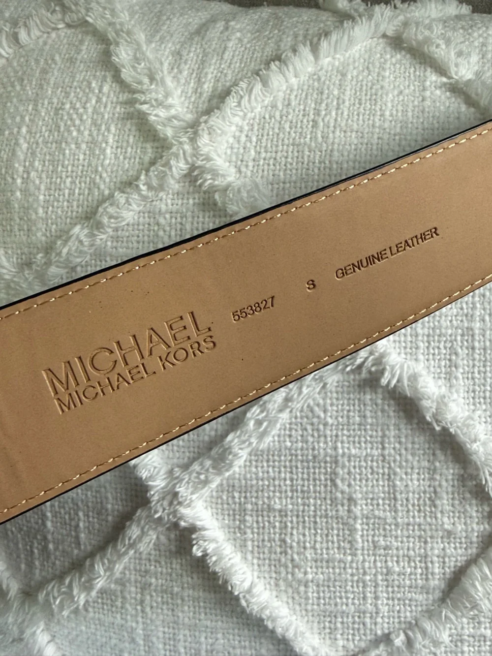 Michael Kors Black Genuine Leather Belt Size Small Silver Buckle